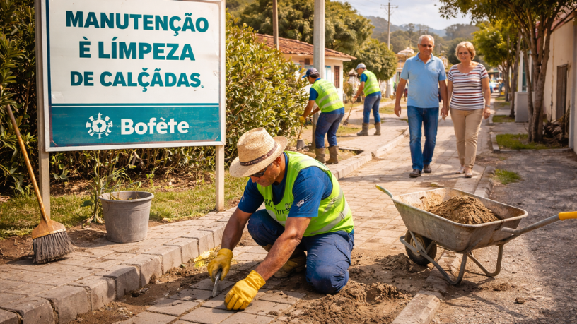 Manutenção de calçadas entra no foco urbano e reforça responsabilidade coletiva em Bofete
